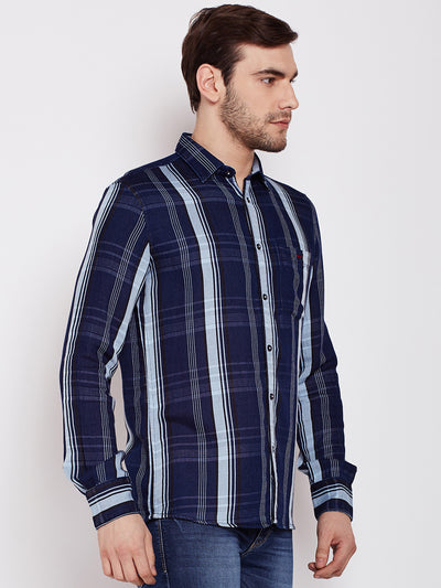 Blue Checked Shirt - Men Shirts