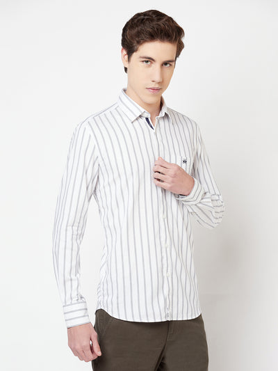 White Striped Shirt - Men Shirts