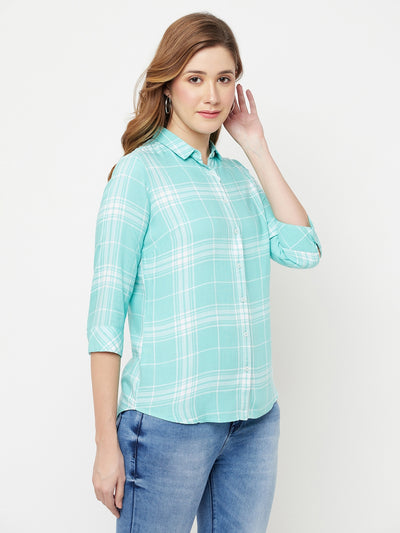 Green Checked Casual Shirt - Women Shirts