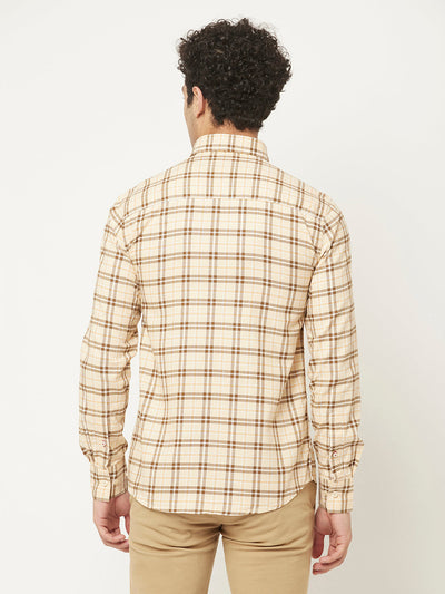   Cream Shirt in Tartan Checks 