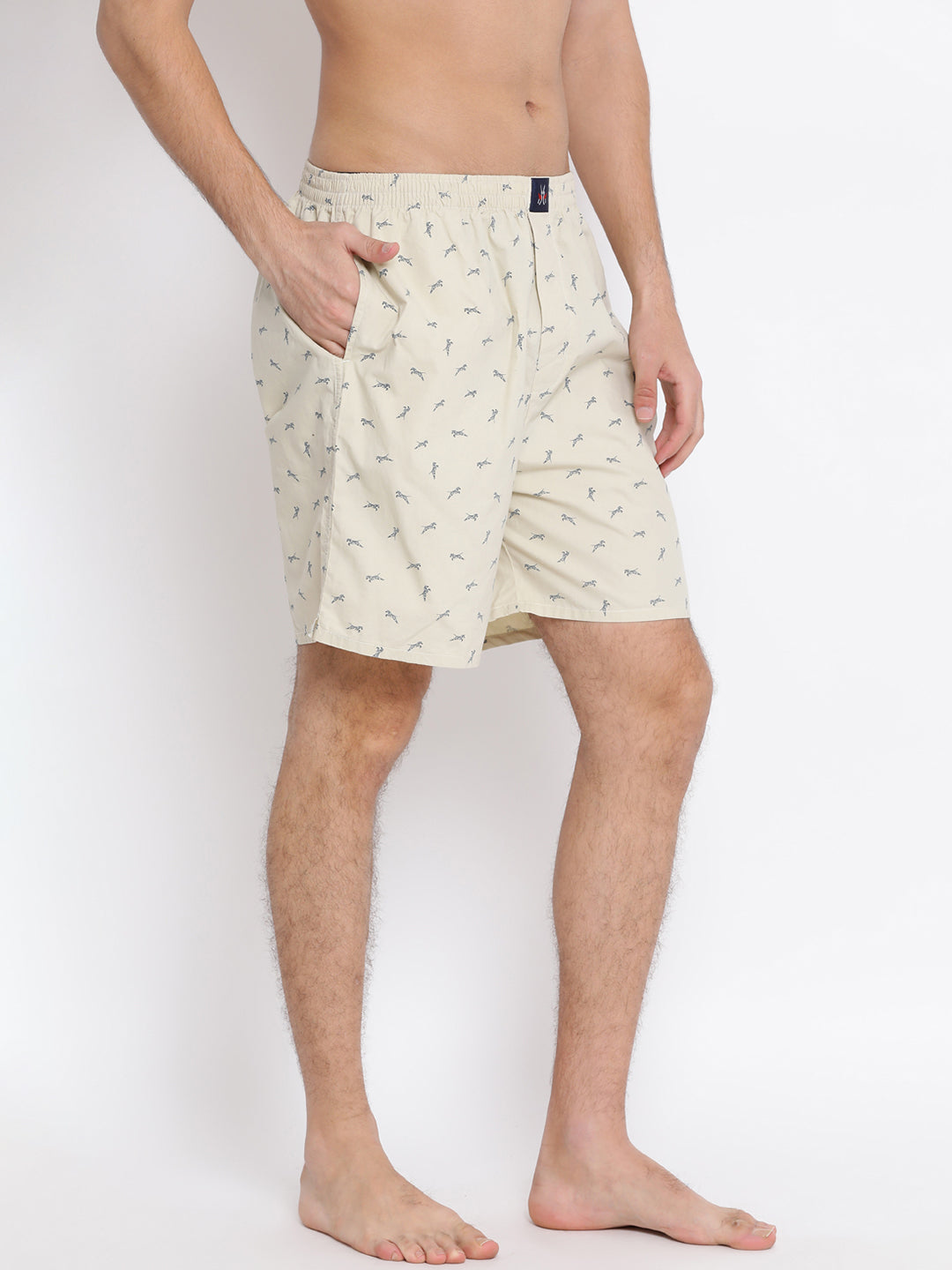 Cream Printed Boxers - Men Boxers