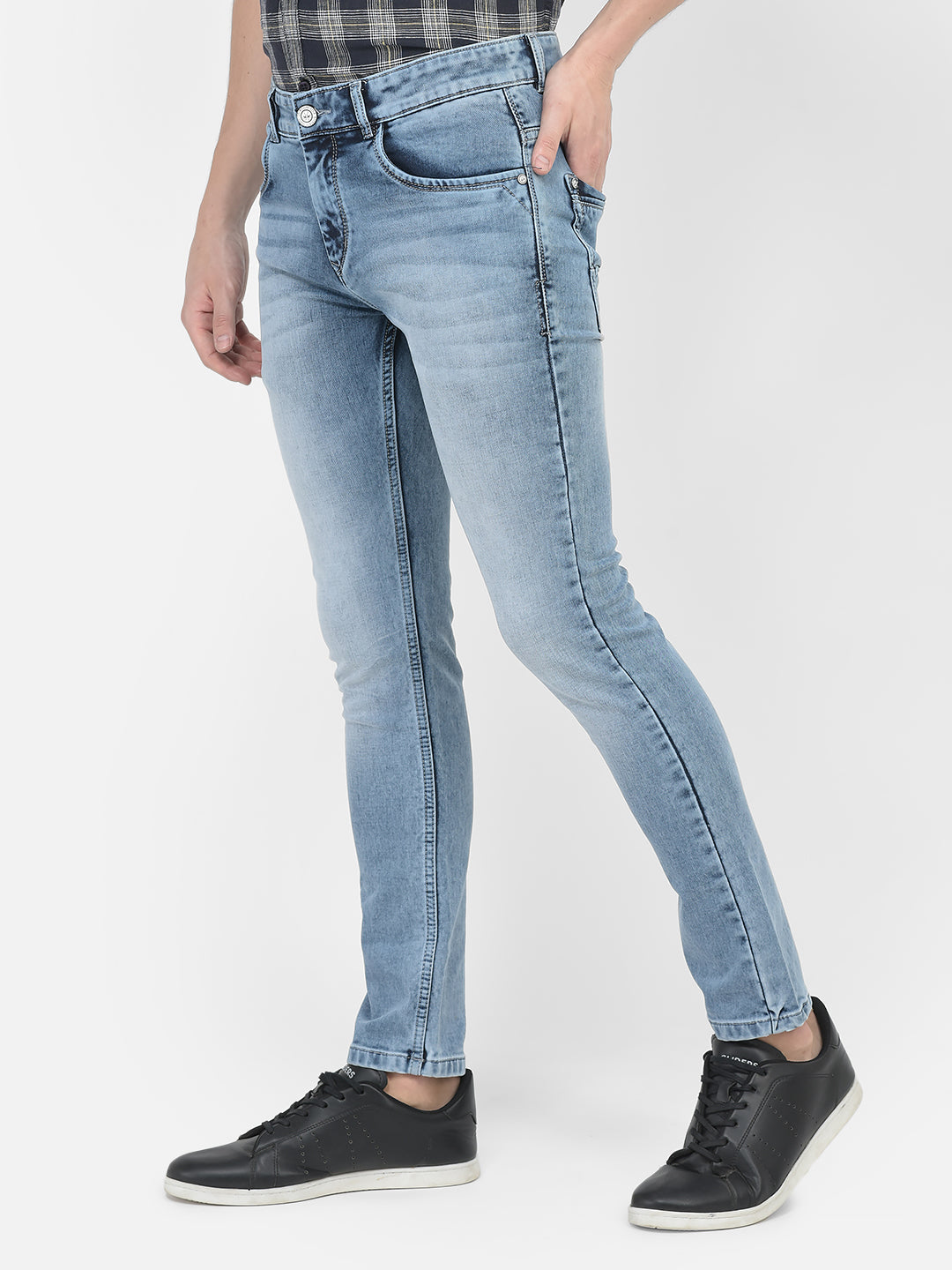  Stone-Washed Light Blue Jeans