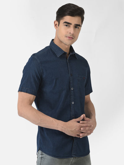  Denim Shirt with Short Sleeves 
