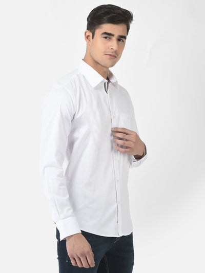  White Button-Down Shirt in Pure Cotton