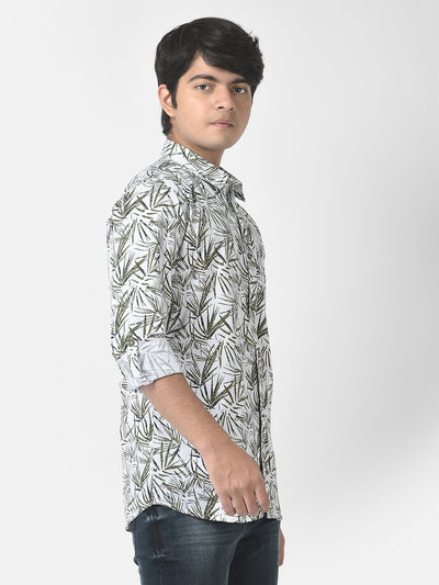  White Grass Printed Shirt