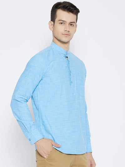 Blue Slim Fit Kurta - Men Kurtas