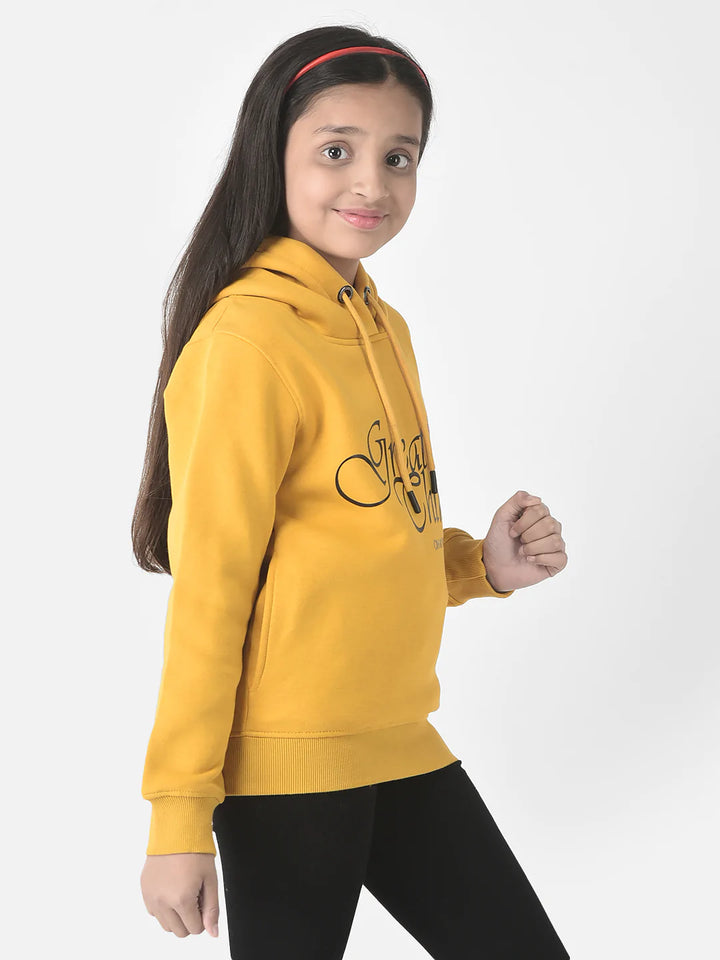  Mustard Typographic Hoodie