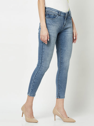  Blue Ankle-Fit Jeans