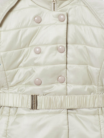 White Detachable Hood Jacket - Girls Jackets