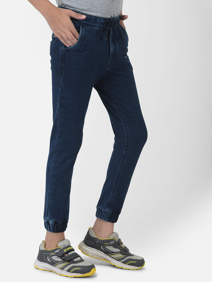 Navy Blue Denim Joggers - Boys joggers