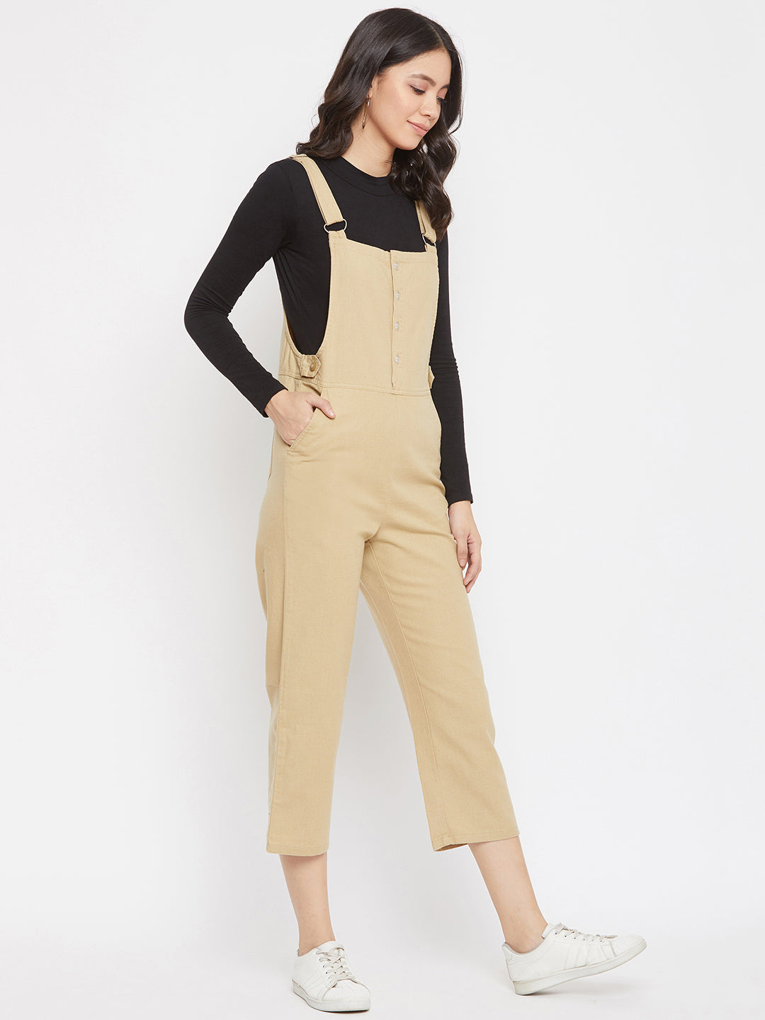 Beige Dungaree - Women Dungarees