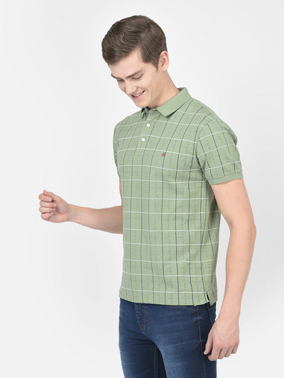  Checked Fern Polo T-Shirt