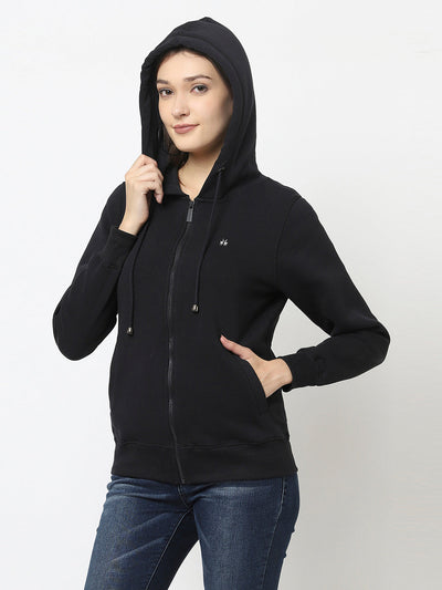 Navy Blue Sweatshirt with Zipper Front