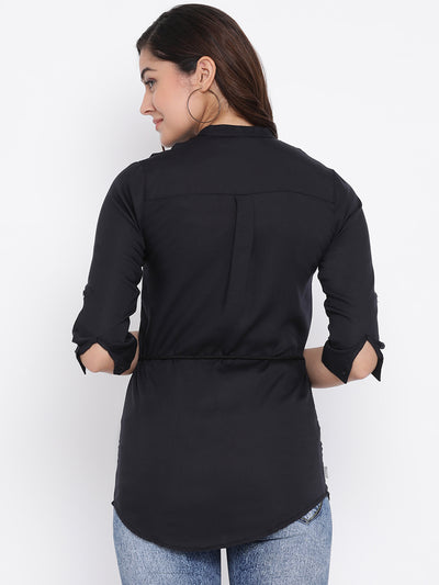 Clinched Waist Top - Women Shirts