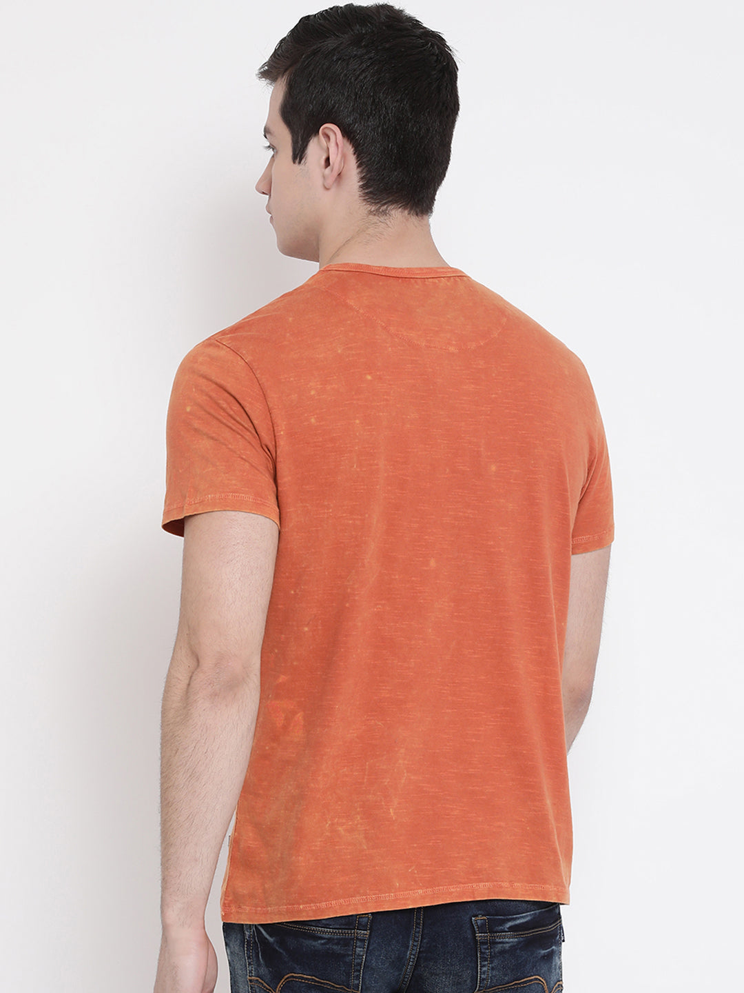 Orange Round Neck T-Shirt - Men T-Shirts