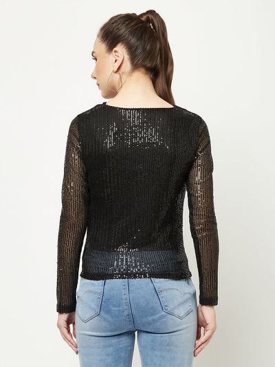  Black Sequenced Top