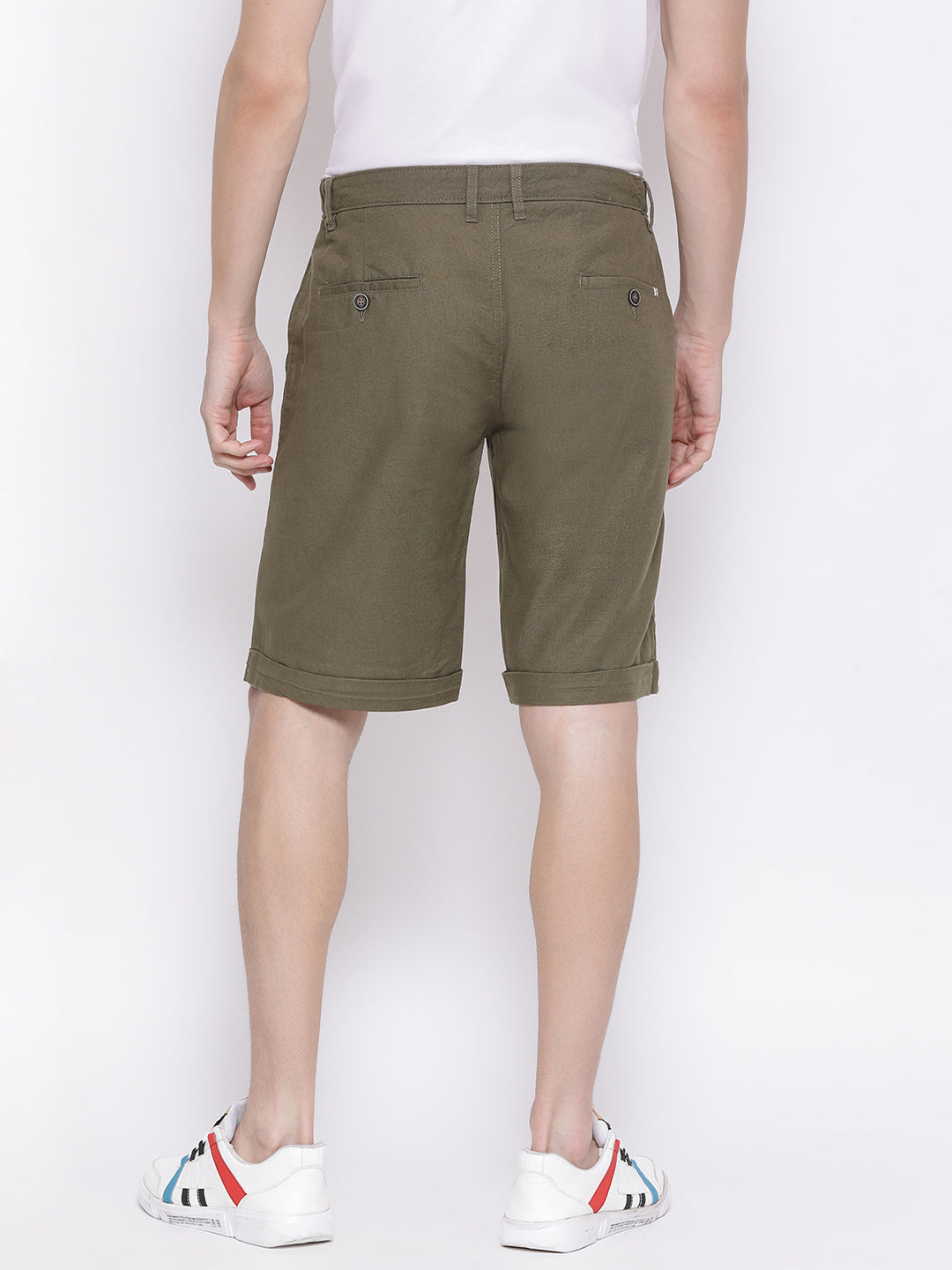 Olive Slim Fit Shorts - Men Boxers