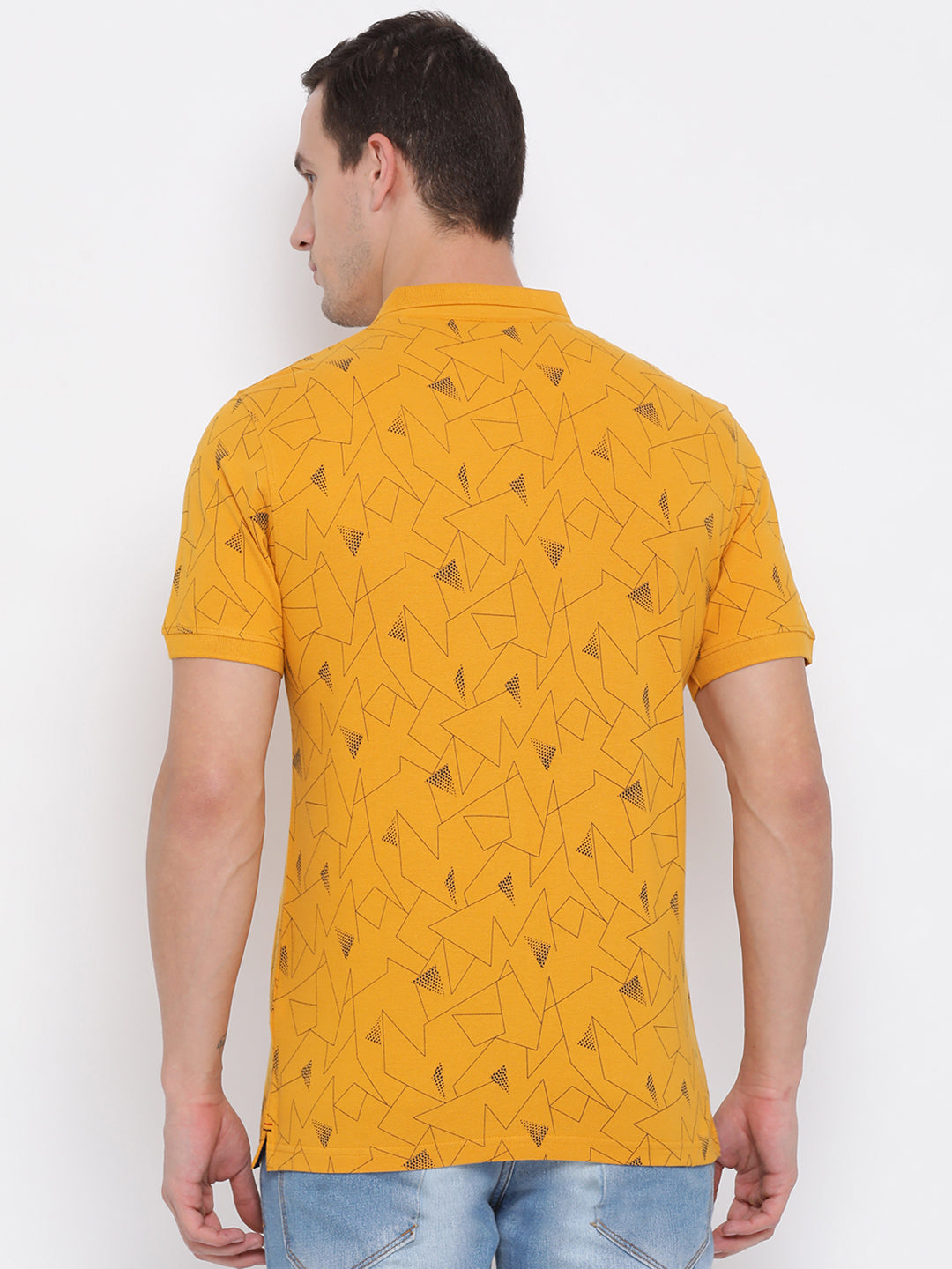 Mustard Printed T-shirt - Men T-Shirts