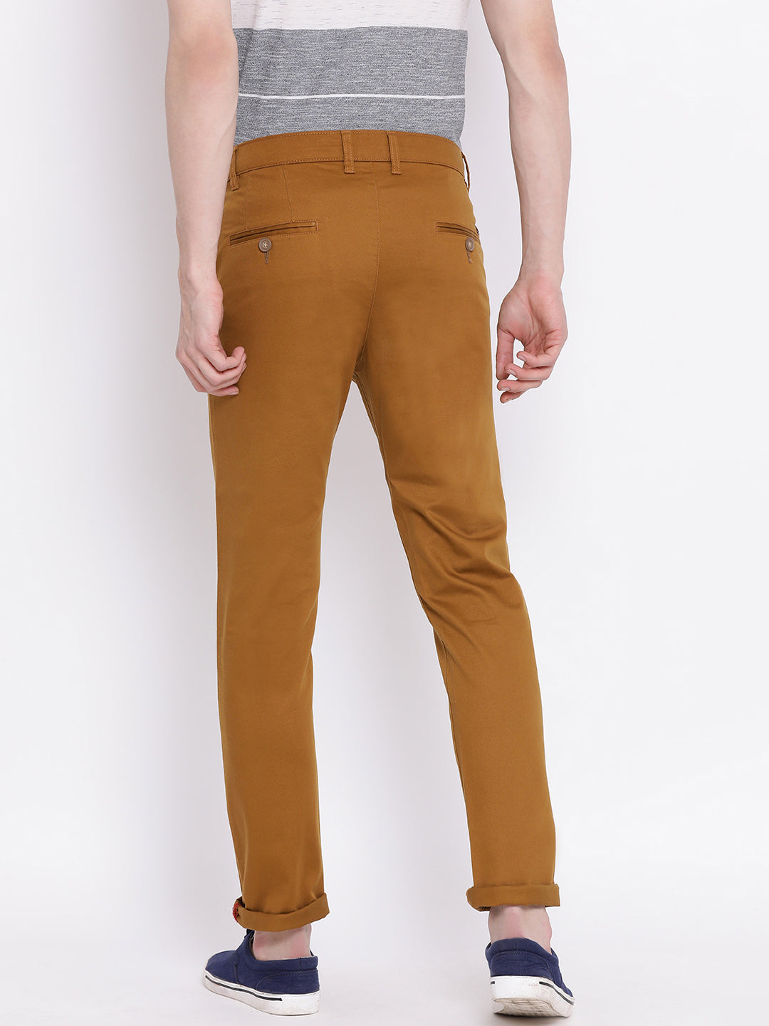 Brown Slim Fit Trousers - Men Trousers