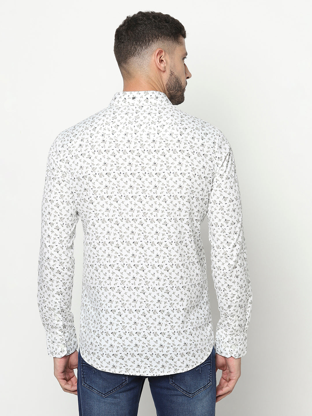 White Floral Shirt-Men Shirts-Crimsoune Club