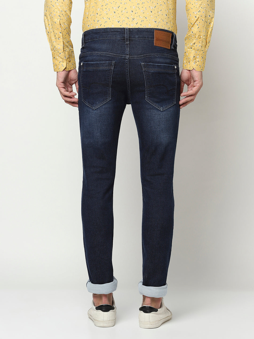 Navy Blue 5 Pocket Jeans-Men Jeans-Crimsoune Club