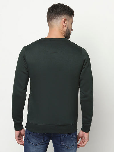 Dark Green Logo Block Sweatshirt-Men Sweatshirts-Crimsoune Club