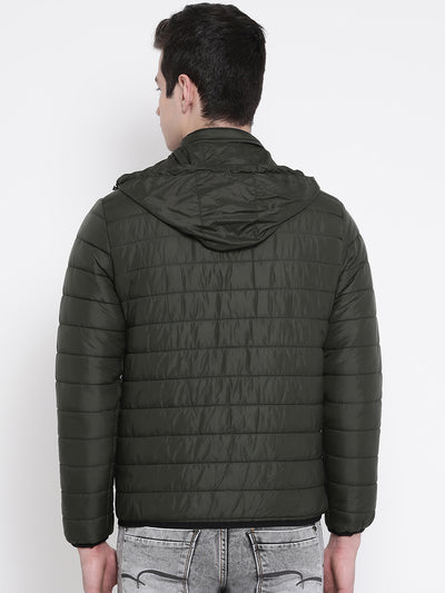 Green Solid Hooded Jackets-Mens Jacket-Crimsoune Club