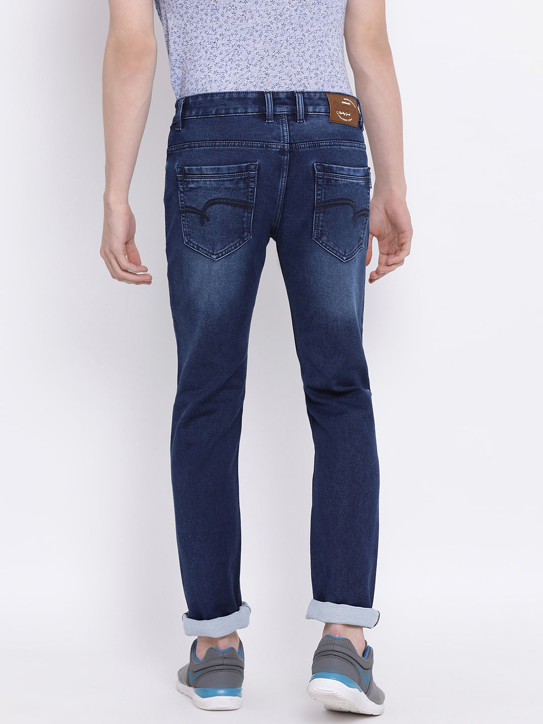 Blue Stonewashed Slim Fit Jeans - Men Jeans