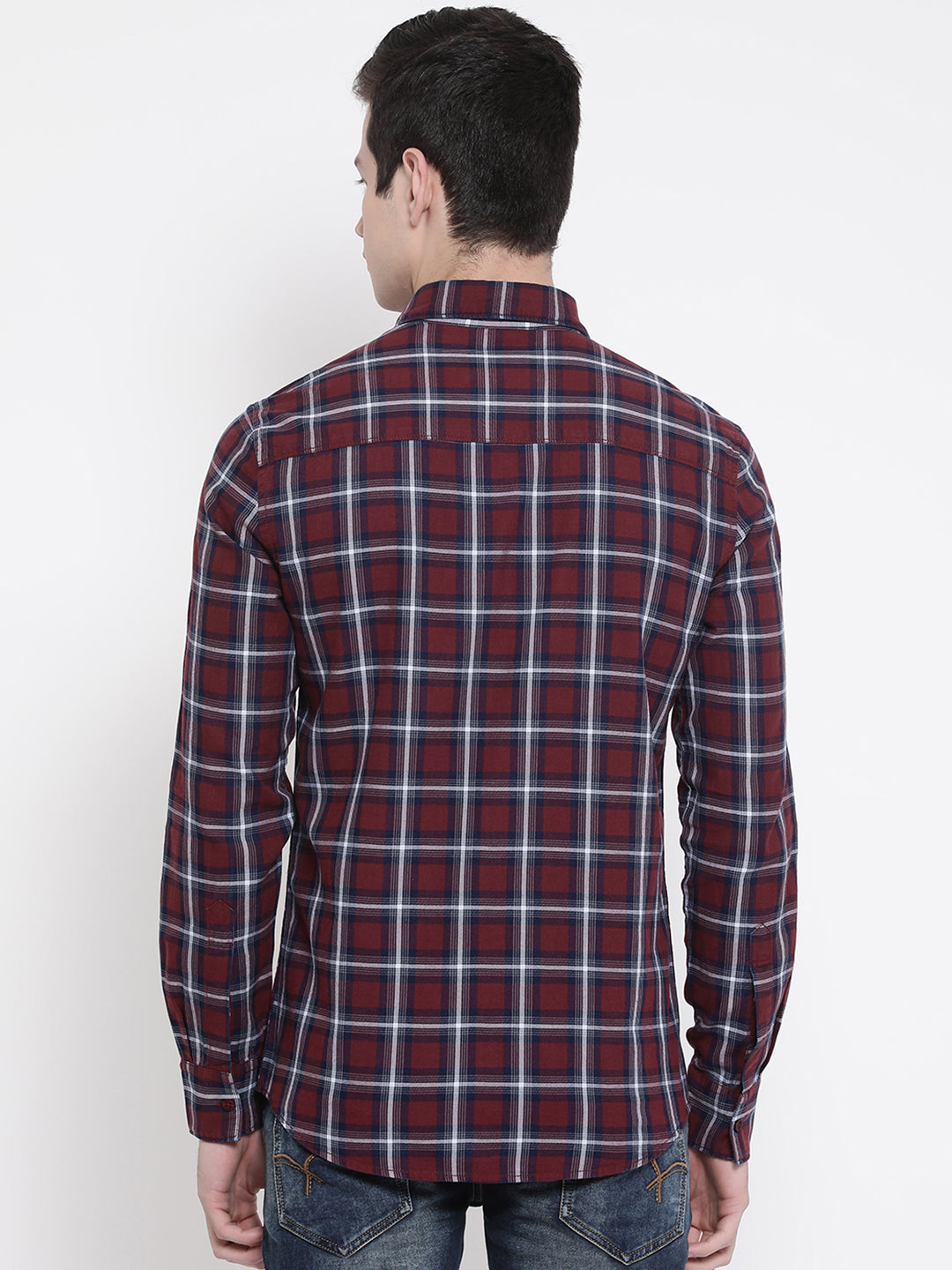 Red Checked Slim Fit shirt - Men Shirts