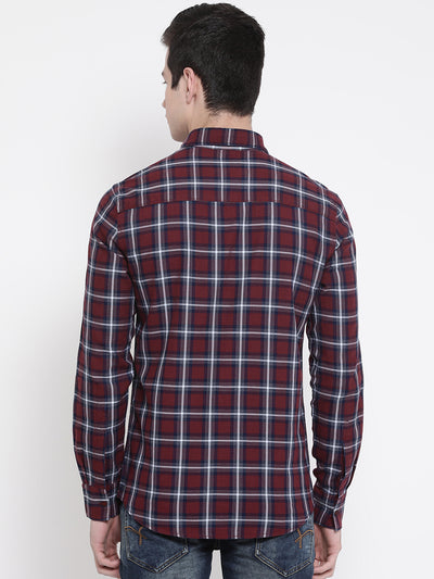 Red Checked Slim Fit shirt - Men Shirts