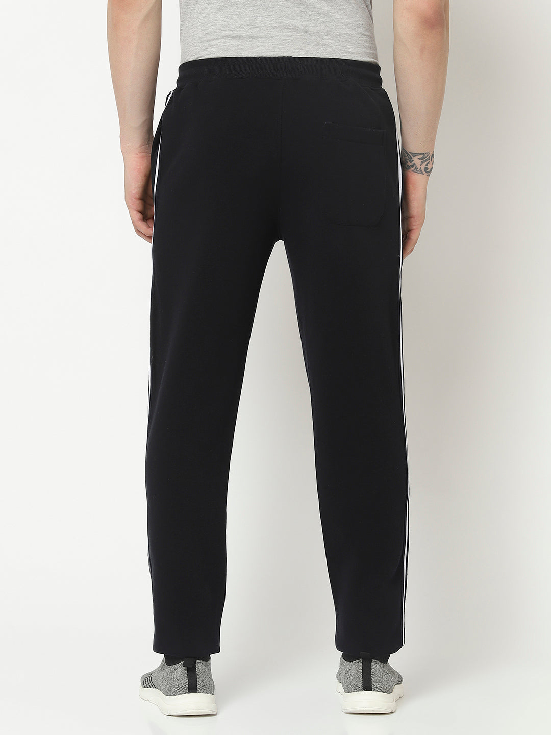  Navy Blue Track Pant with Contrast Logo Work