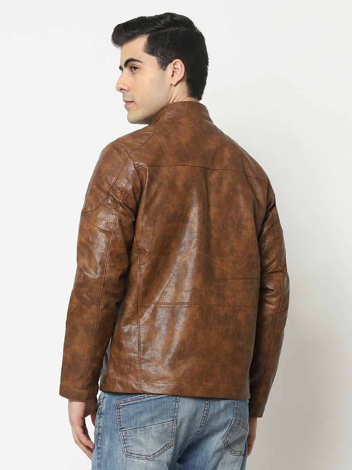  Brown Jacket in Tie and Dye Print