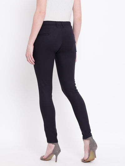 Black Slim Fit Trousers - Women Trousers