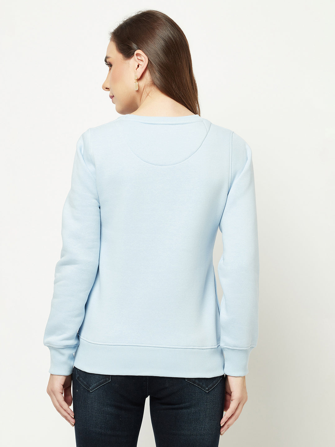  Light Baby Blue Typographic Sweatshirt 