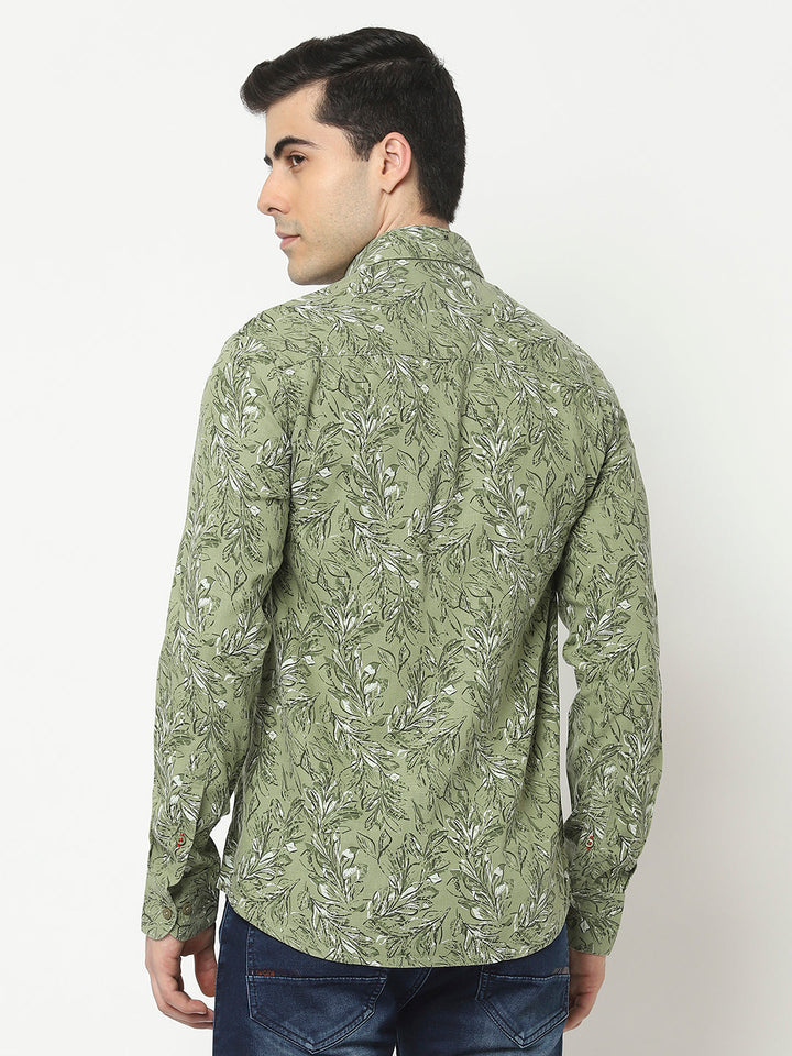  Green Shirt in Floral Print