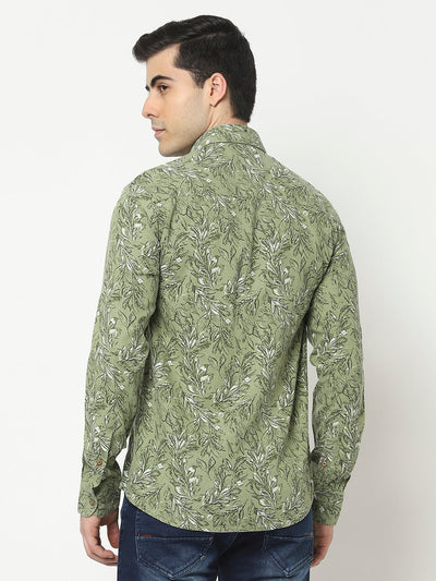  Green Shirt in Floral Print