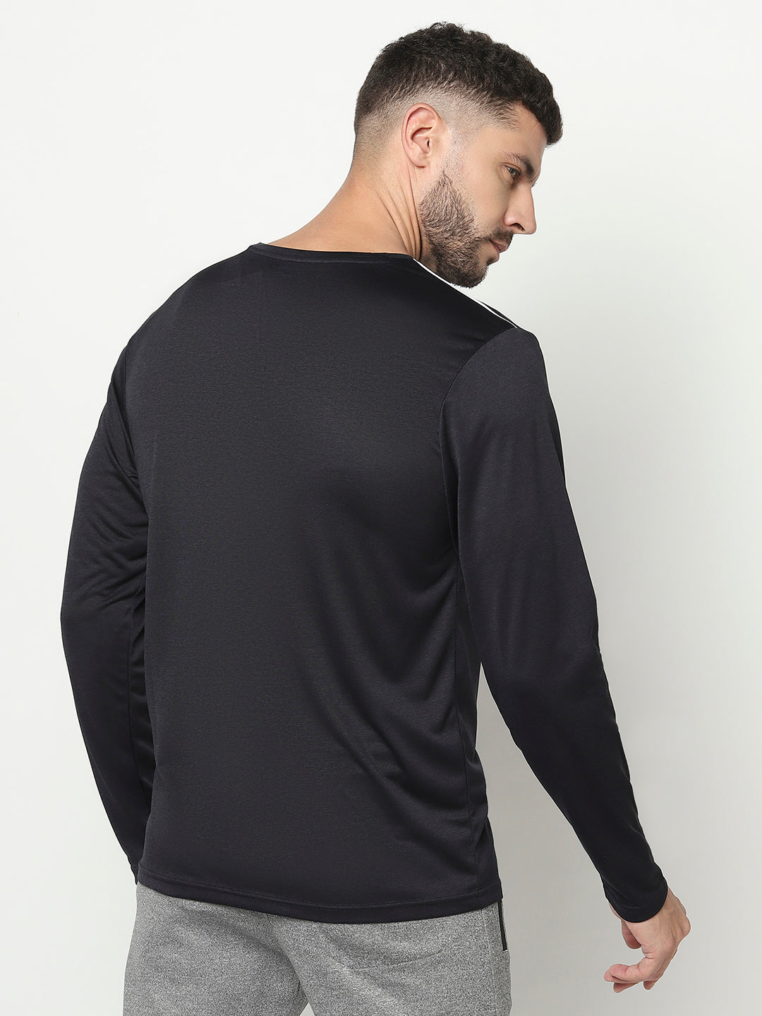 Black Long-Sleeved Athletic T-Shirt-Men T-Shirts-Crimsoune Club
