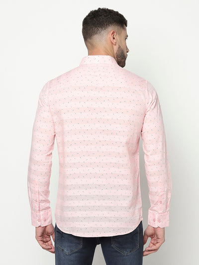 Pink Abstract Print Shirt-Men Shirts-Crimsoune Club