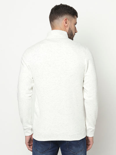White Lined Zipper Sweatshirt-Men Sweatshirts-Crimsoune Club