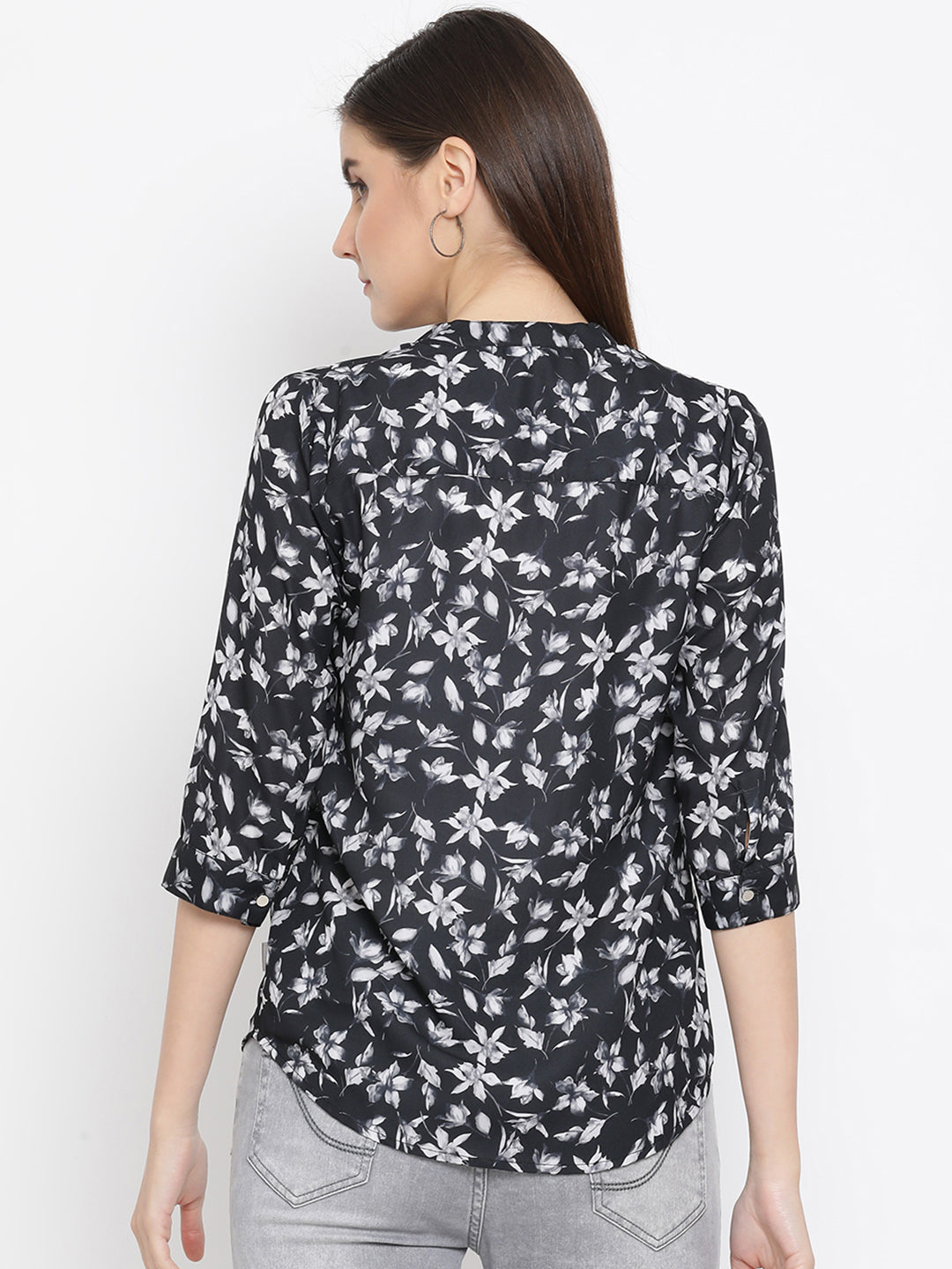 Black Floral Top - Women Tops