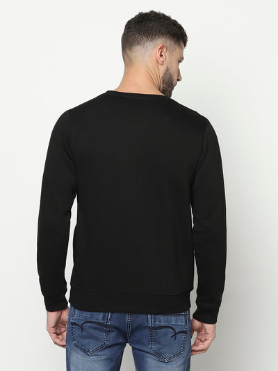 Black Logo Sweatshirt-Men Sweatshirts-Crimsoune Club