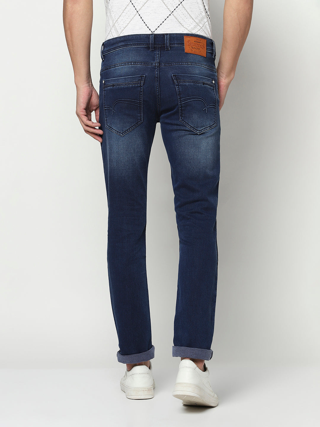 Blue Straight Legged Jeans-Men Jeans-Crimsoune Club