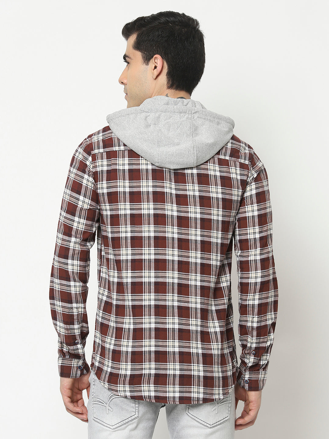  Hooded Shirt in Tartan Checks 