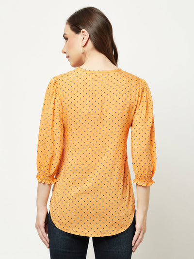  Orange Polka Dot Top