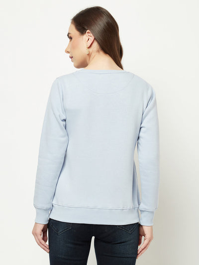  Light Blue Graphic Sweatshirt