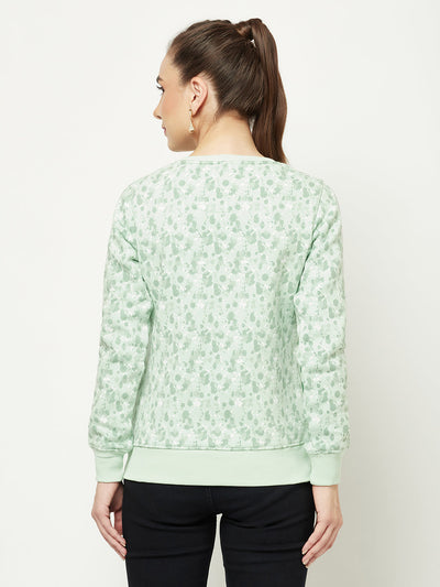  Mint Green Abstract Sweatshirt