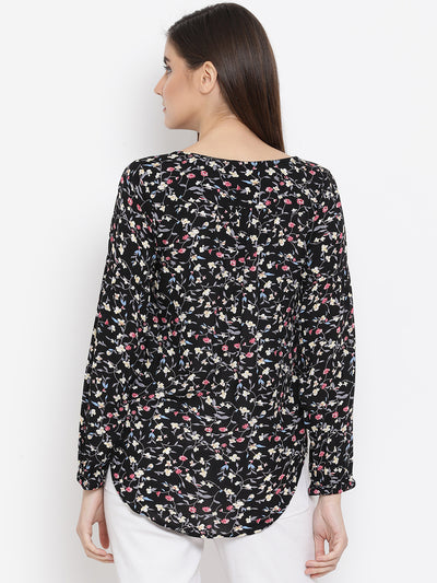 Black Floral Top - Women Tops