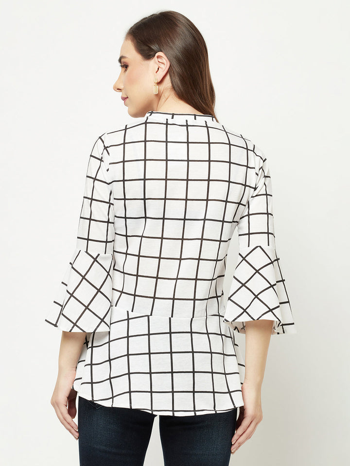  Graph Print Peplum Top