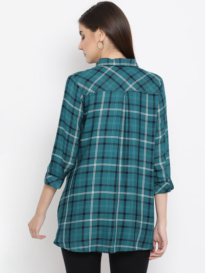 Green Checked Shirt - Women Shirts