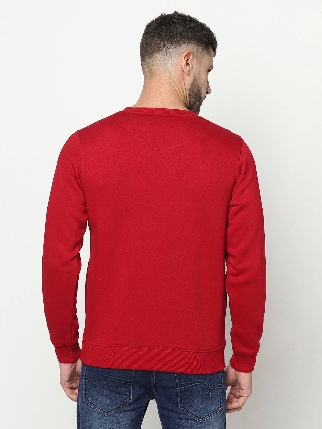 Red Logo Block Sweatshirt-Men Sweatshirts-Crimsoune Club